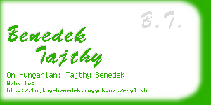 benedek tajthy business card